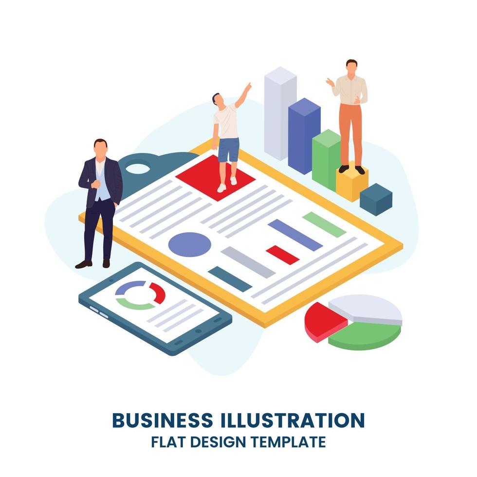 Flat design web page template set for creative analytics process and business strategy. Trendy vector illustration concept for website and mobile app.