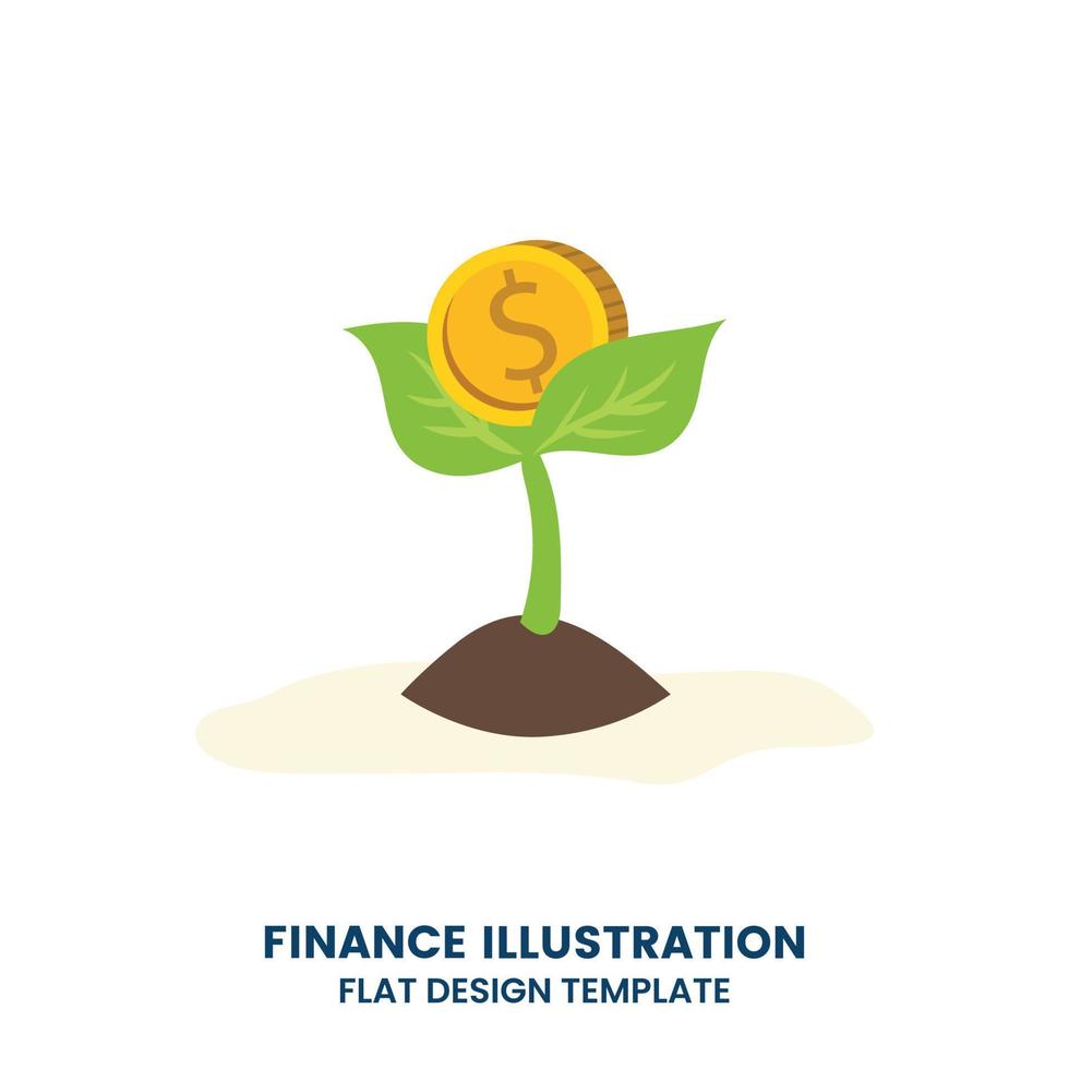 árbol de dinero con monedas creciendo. concepto de crecimiento financiero. ilustración vectorial en estilo plano vector