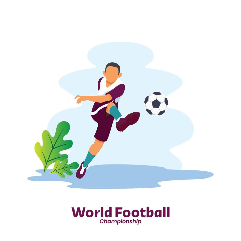 flat player football action design template vector