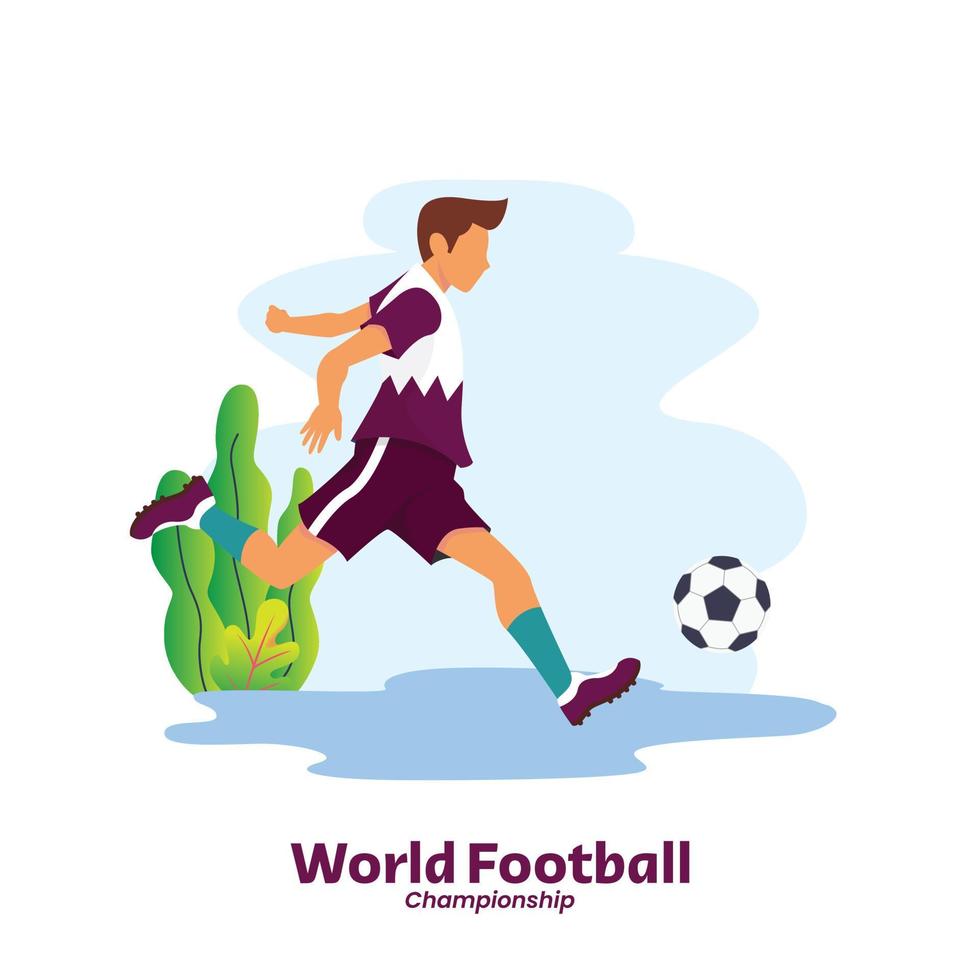 flat player football action design template vector