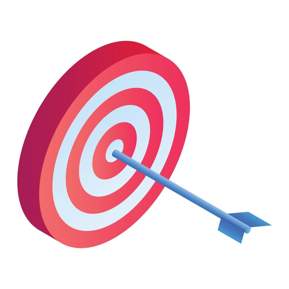 Arch target icon, isometric style vector