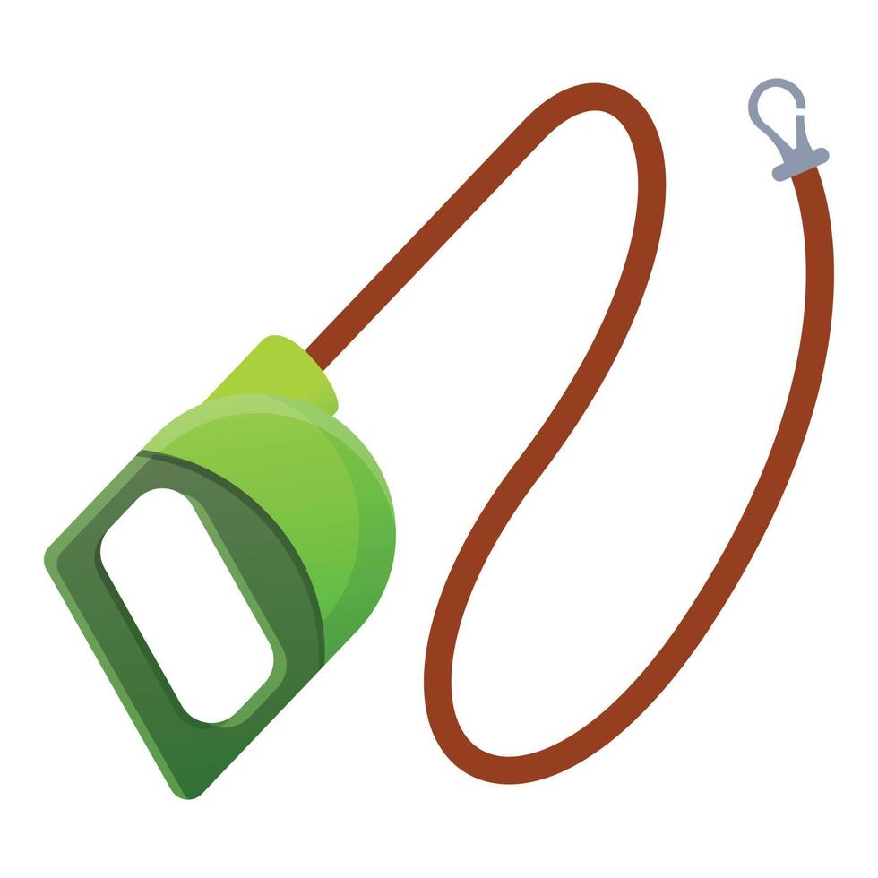 Retractable dog leash holder icon, cartoon style vector