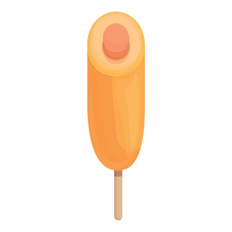 Hot food icon cartoon vector. Corn dog stick vector