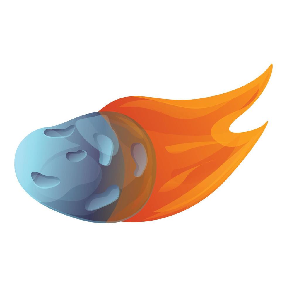 Asteroid sky icon, cartoon style vector