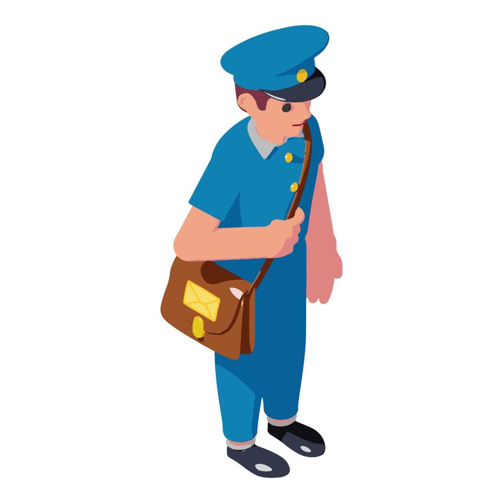 Mailman icon, isometric style vector