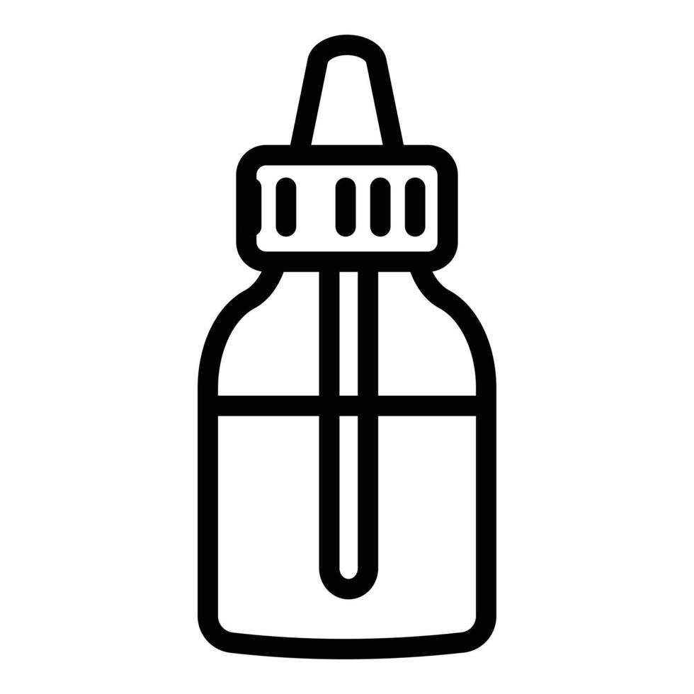 Liquid small bottle vape icon, outline style vector
