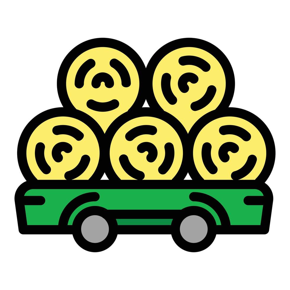 Wheat roll trailer icon, outline style vector