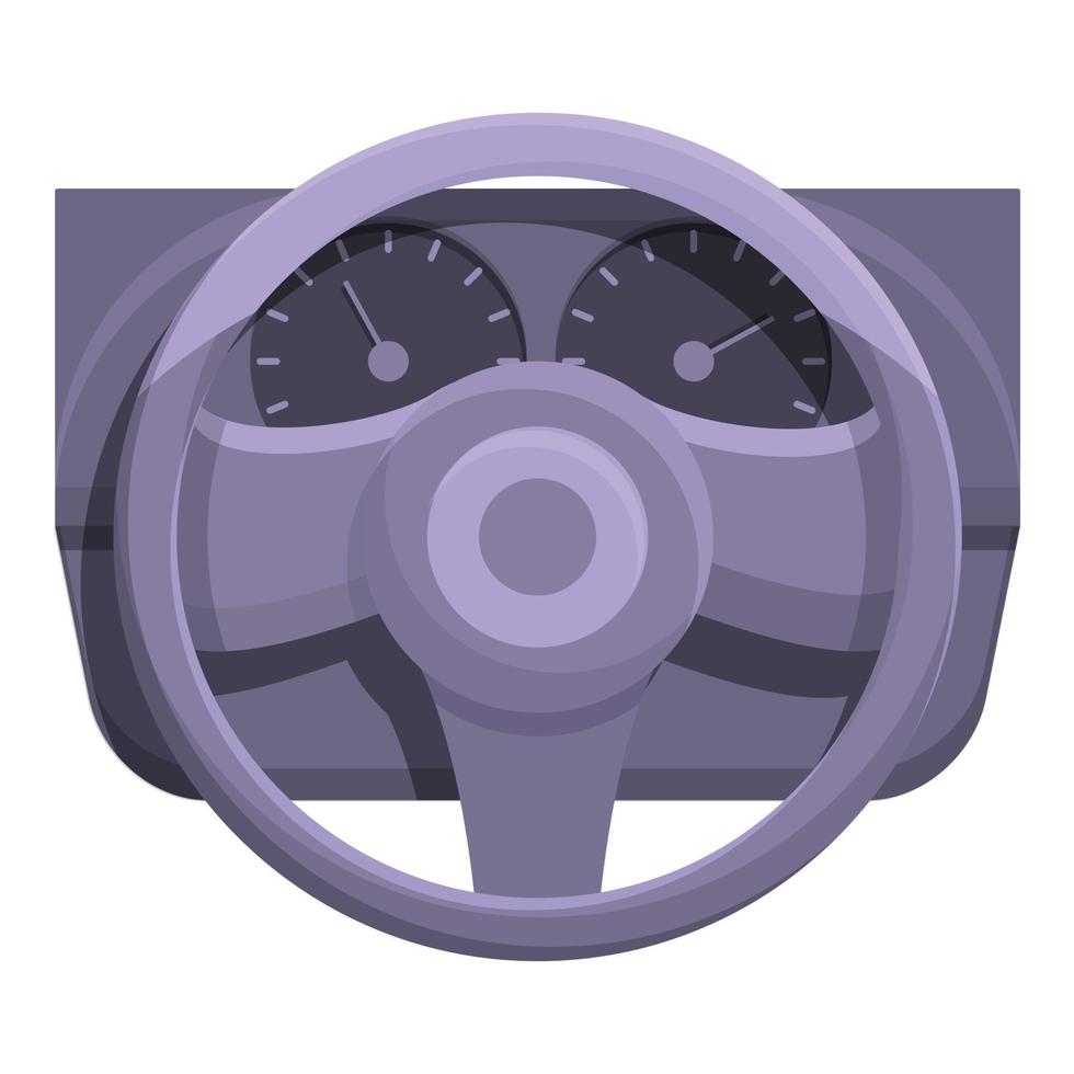 Car steering wheel board icon, cartoon style vector