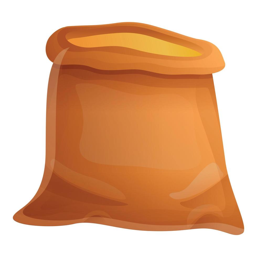 Open sack icon, cartoon style vector