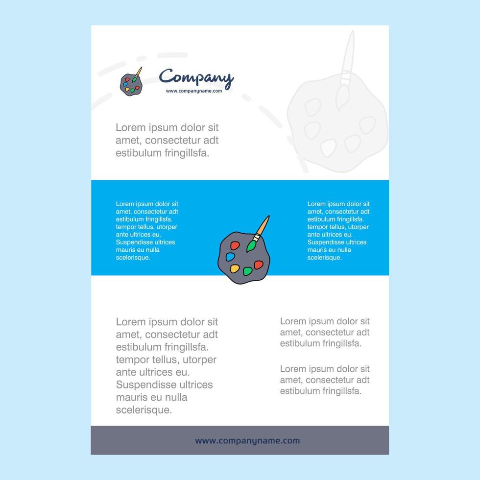 Template layout for Paint tray comany profile annual report presentations leaflet Brochure Vector Background