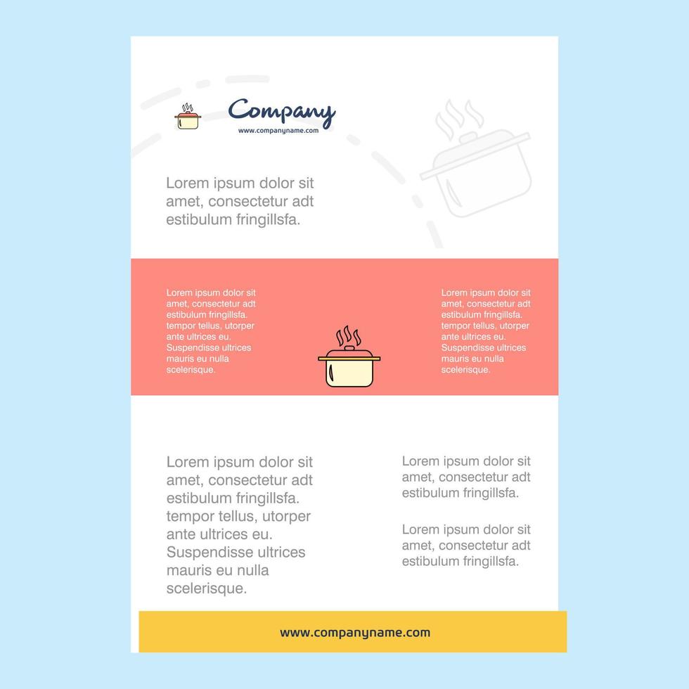 Template layout for Cooking pot comany profile annual report presentations leaflet Brochure Vector Background