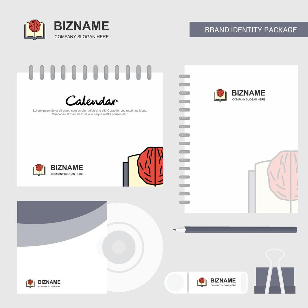 Artificial intelligence Logo Calendar Template CD Cover Diary and USB Brand Stationary Package Design Vector Template