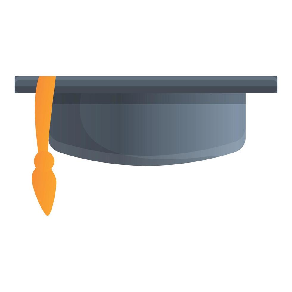 Diploma graduation hat icon, cartoon style vector