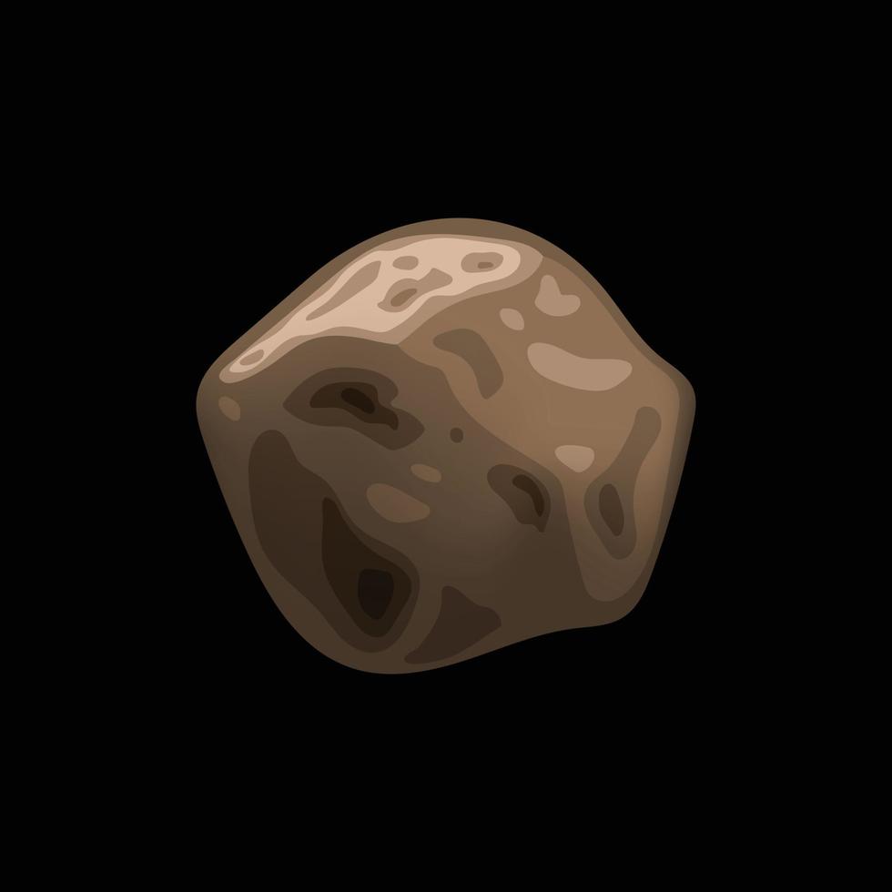 icono de piedra espacial marrón, estilo isométrico vector