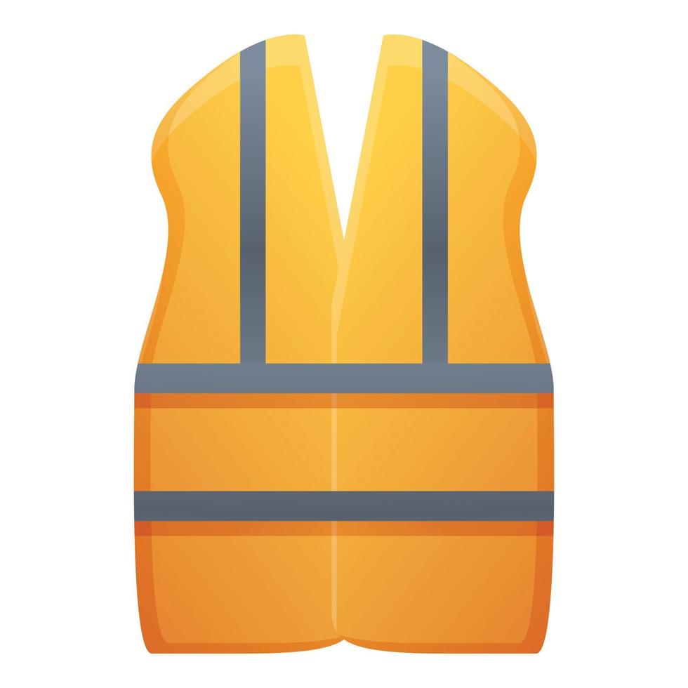 Road repair vest icon, cartoon style vector