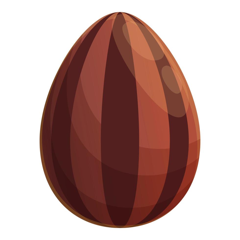Striped chocolate egg icon cartoon vector. Easter milk candy vector