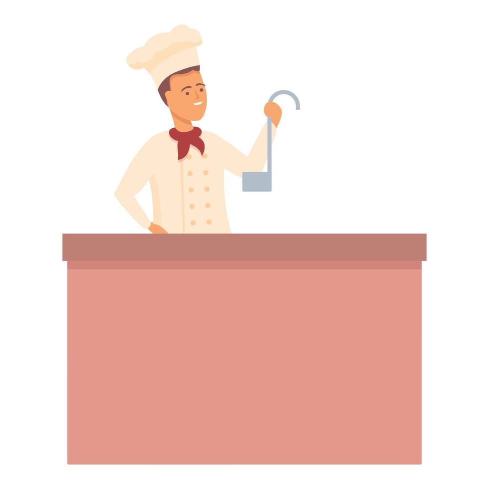 Hand cook class icon cartoon vector. Online cooking vector