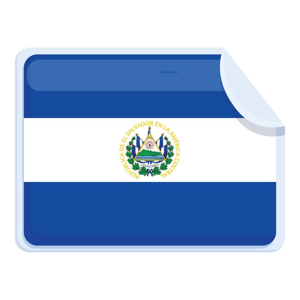 vector de dibujos animados de icono de bandera de pegatina de el salvador. emblema redondo