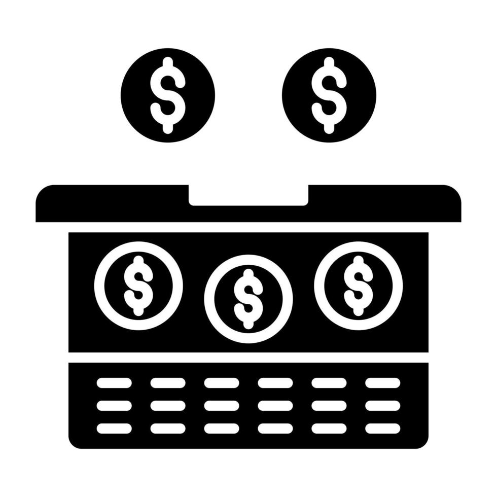 Donation Box Icon Style vector