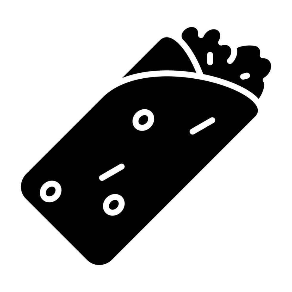estilo de icono de burrito vector