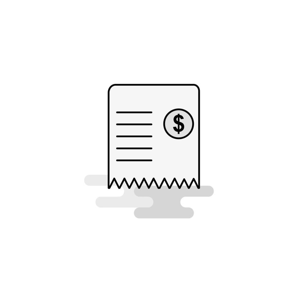 Invoice Web Icon Flat Line Filled Gray Icon Vector