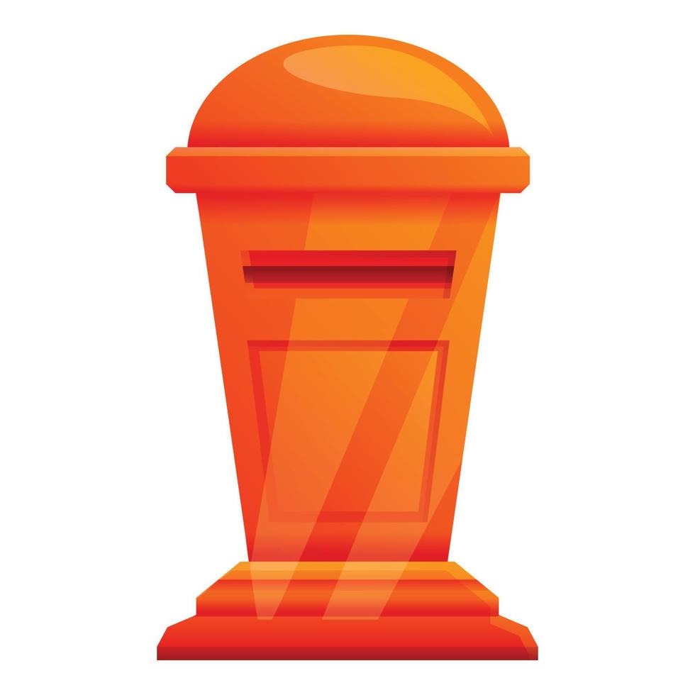 Metal mailbox icon, cartoon style vector