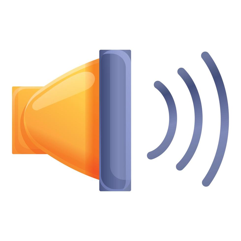 Sound speaker on icon, cartoon style vector