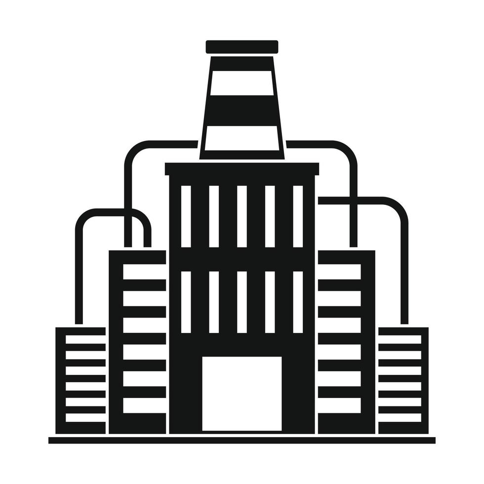 Factory building black simple icon vector