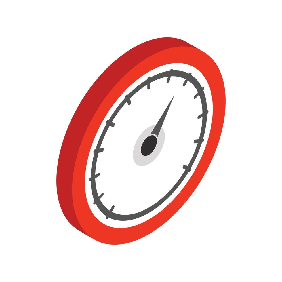 Speedometer or gauge icon, isometric 3d style vector
