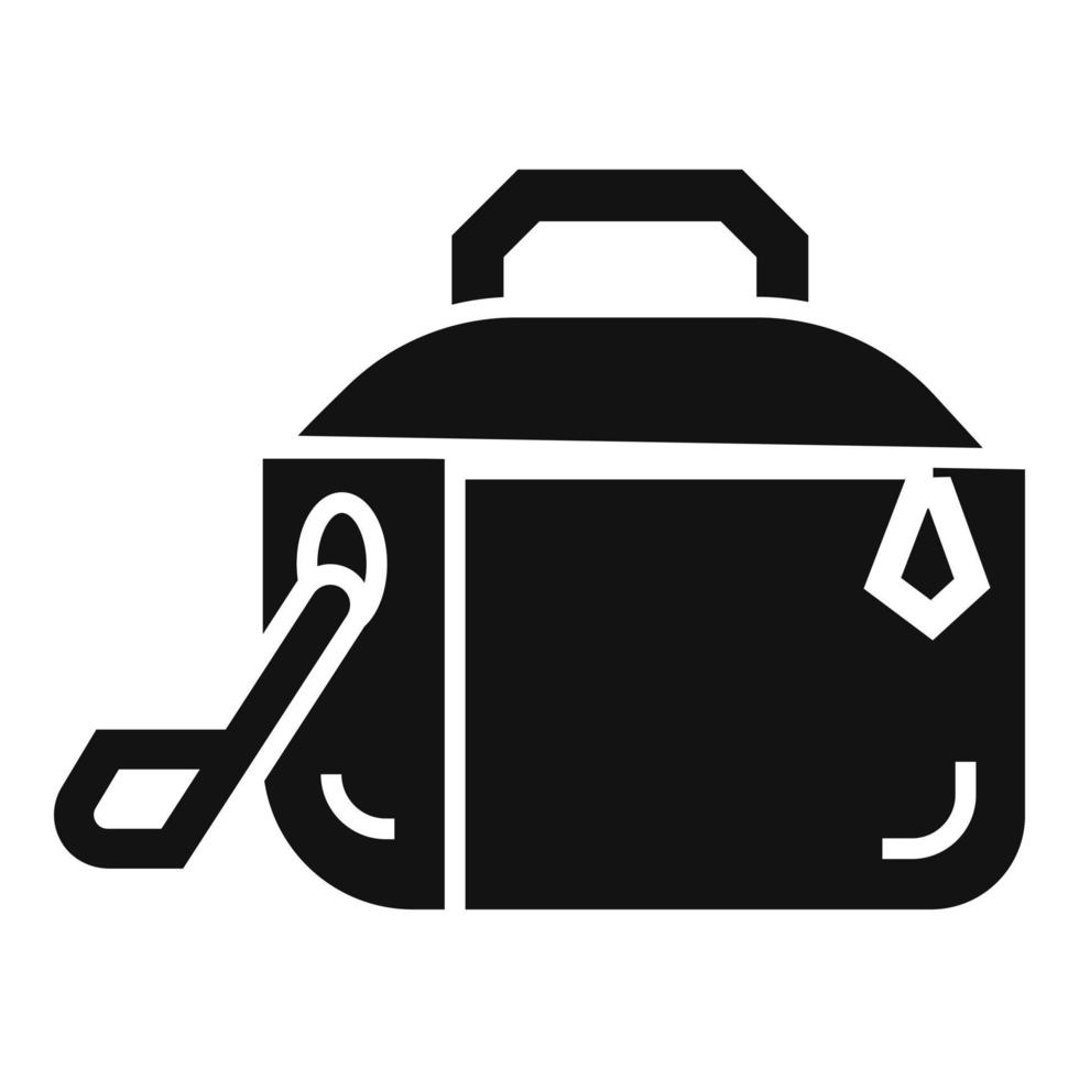 Metal lunch box icon, simple style vector