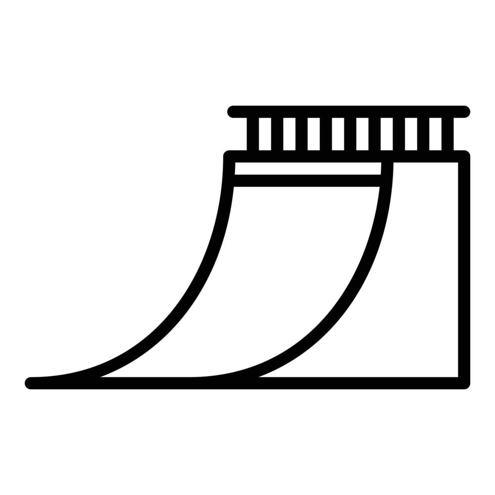 Skateboard jump wall icon, outline style vector