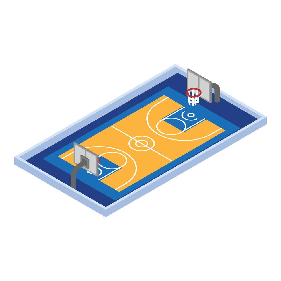 icono de campo de baloncesto, estilo isométrico vector