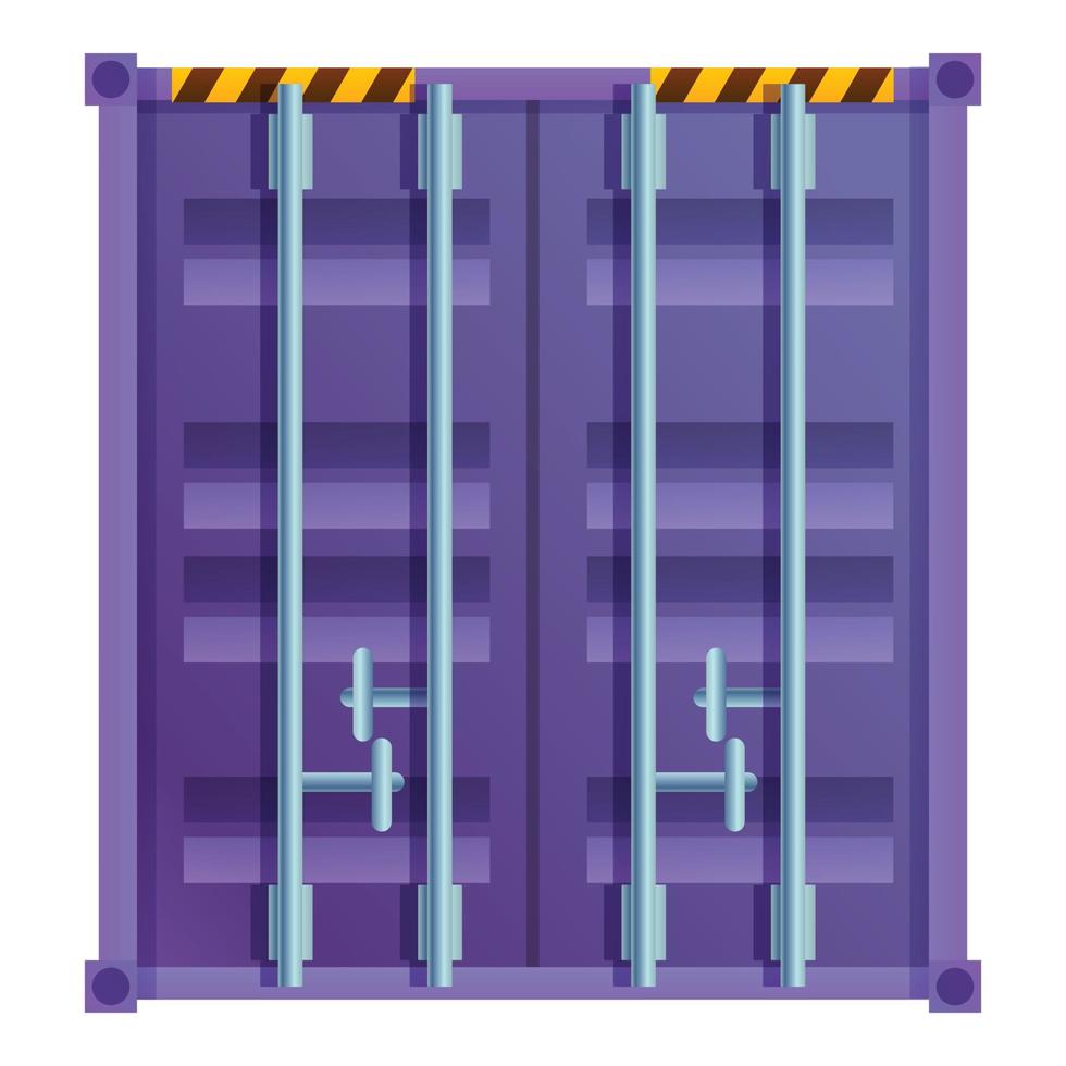 Shipping cargo container icon, cartoon style vector