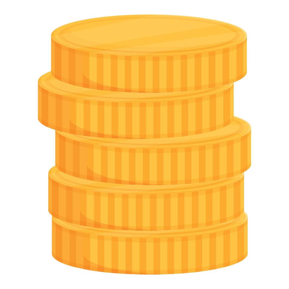 Gold coin stack icon cartoon vector. Golden mine vector