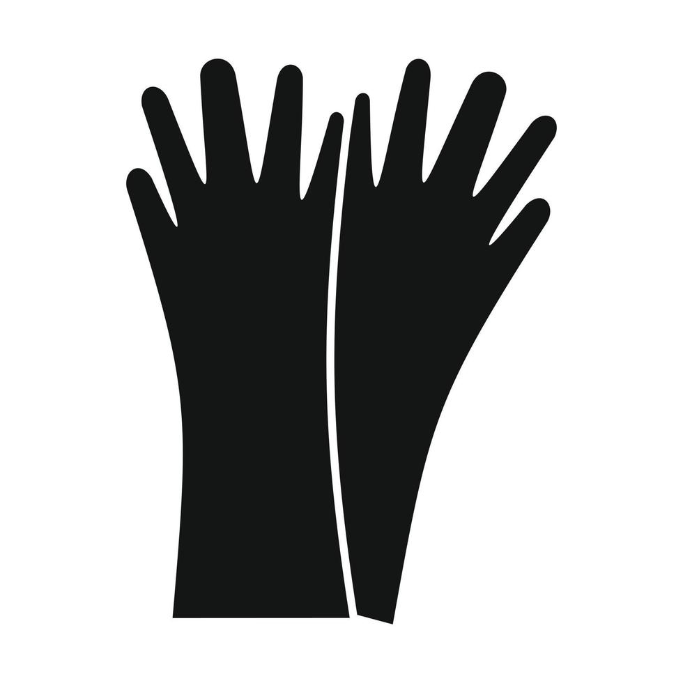 Rubber gloves black simple icon vector