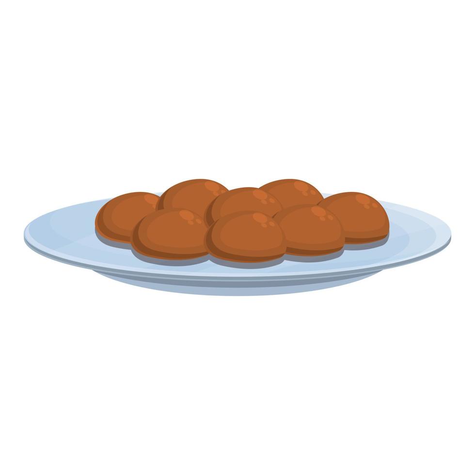 Fried falafel icon, cartoon style vector