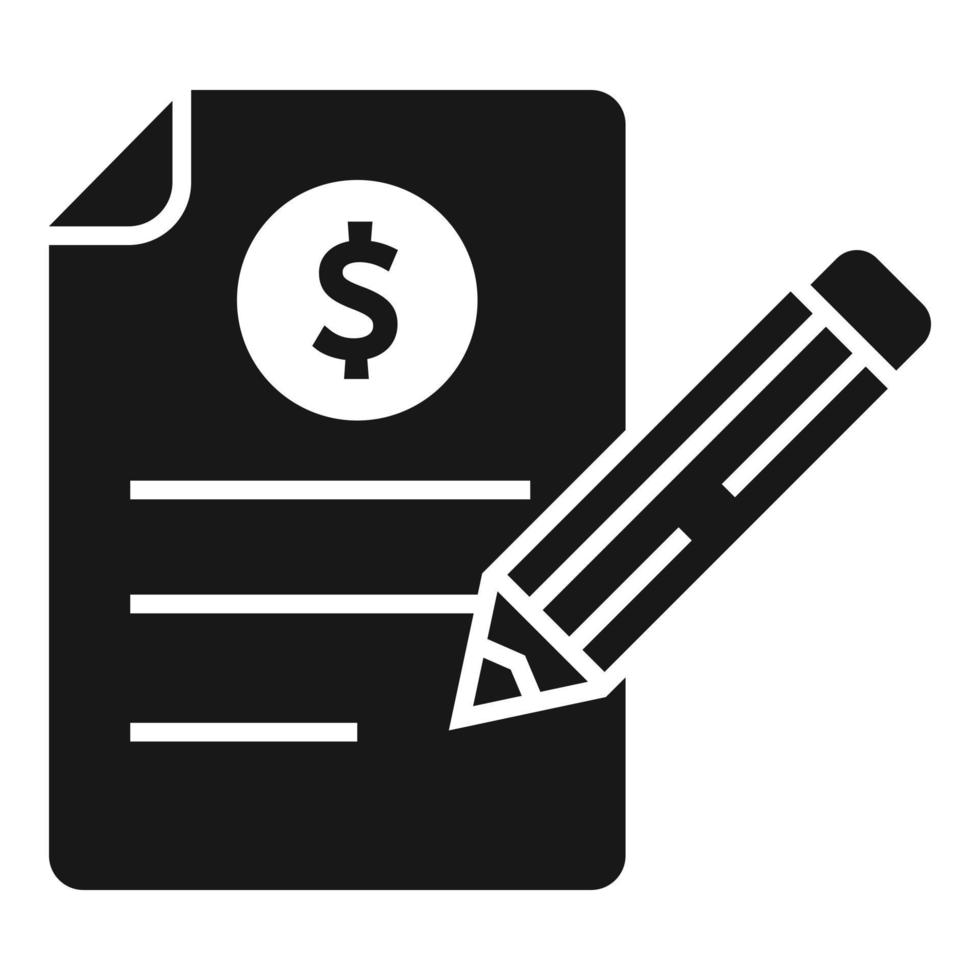 Pen check report icon, simple style vector