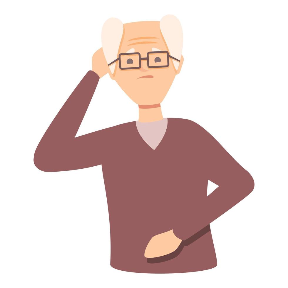 Grandpa dementia icon cartoon vector. Old senior disease vector