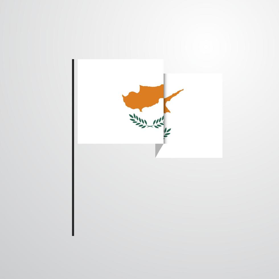 vector de diseño de bandera ondeante de chipre