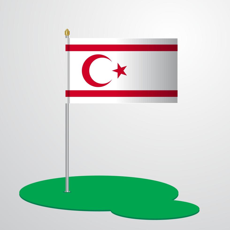 Northern Cyprus Flag Pole vector