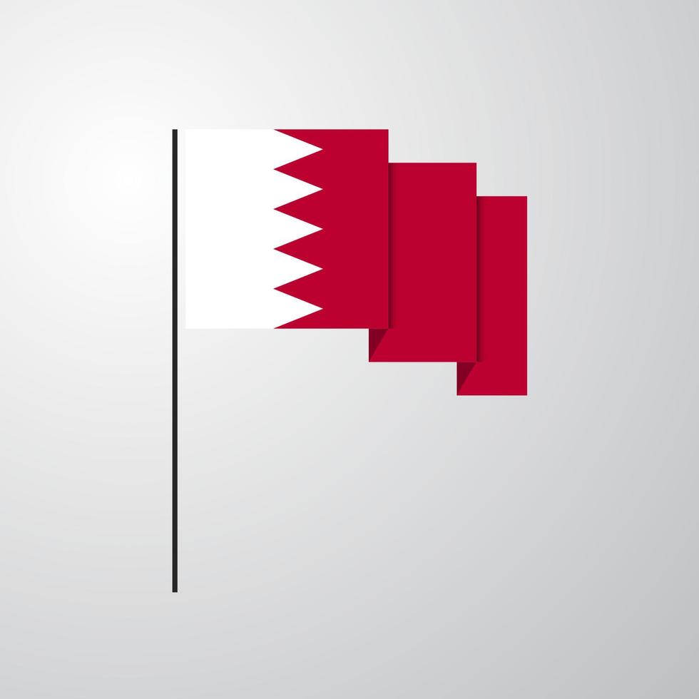 Bahrain waving Flag creative background vector