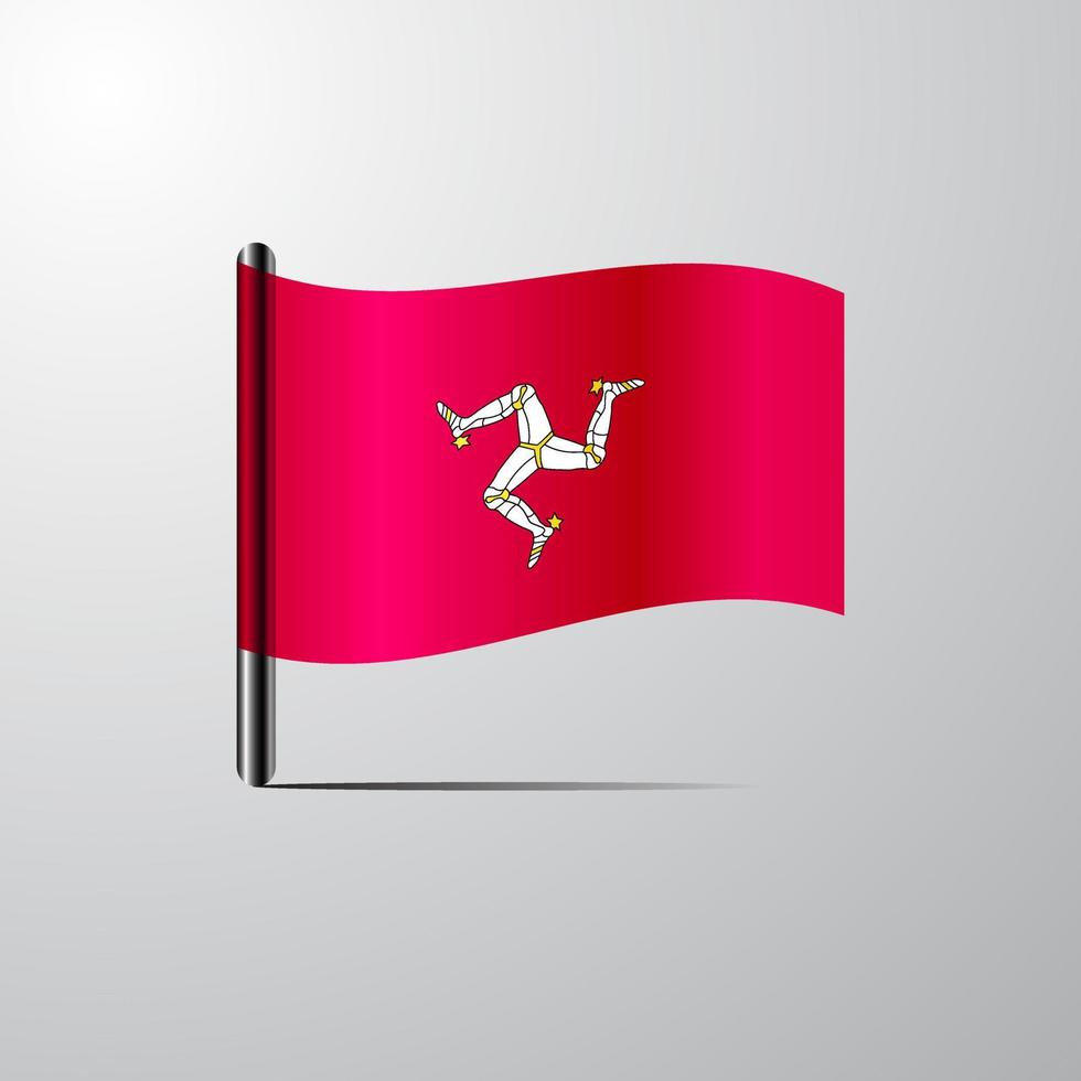 Isle of Man waving Shiny Flag design vector