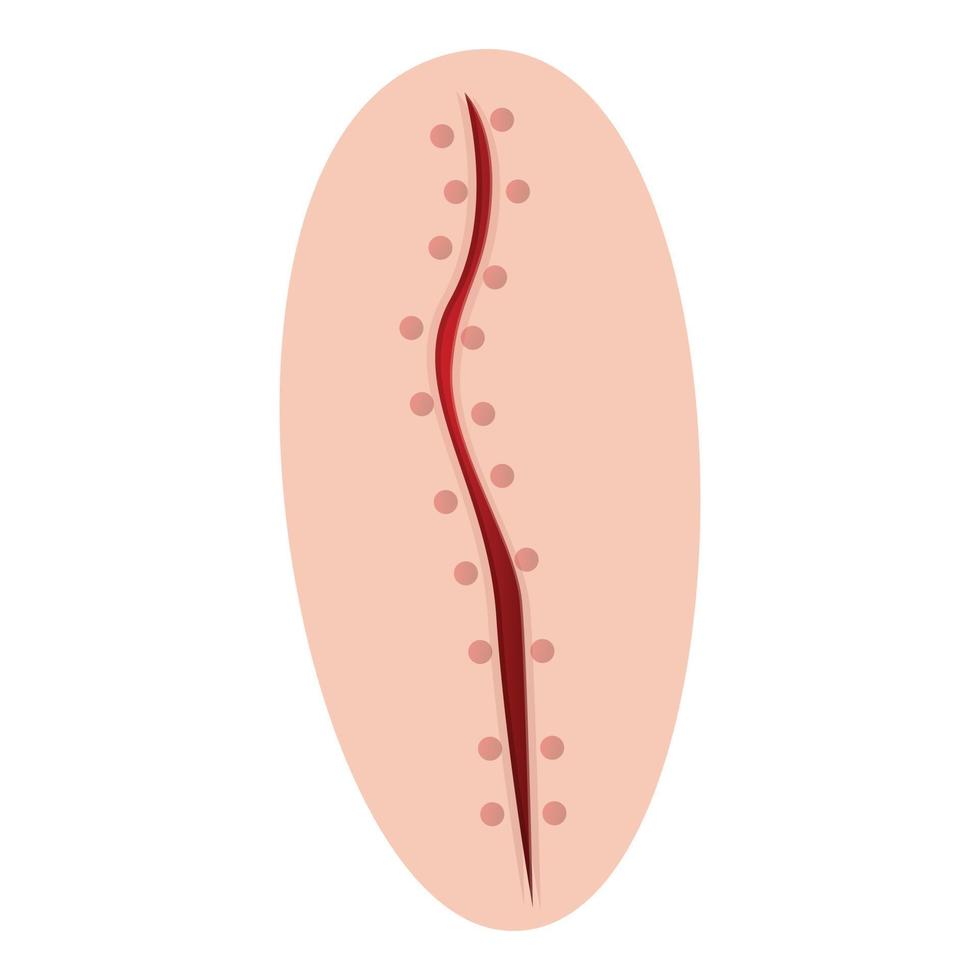 icono de sutura punteada, estilo de dibujos animados vector