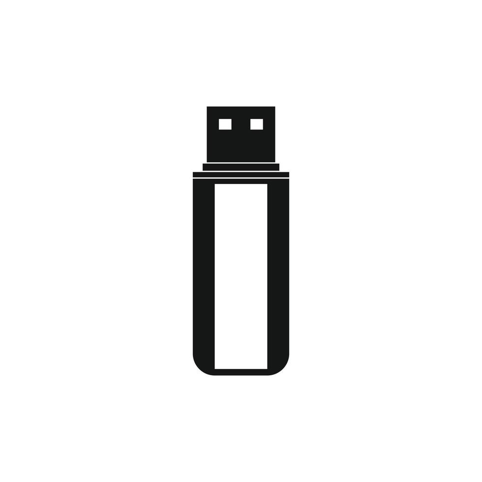 USB flash drive icon, simple style vector
