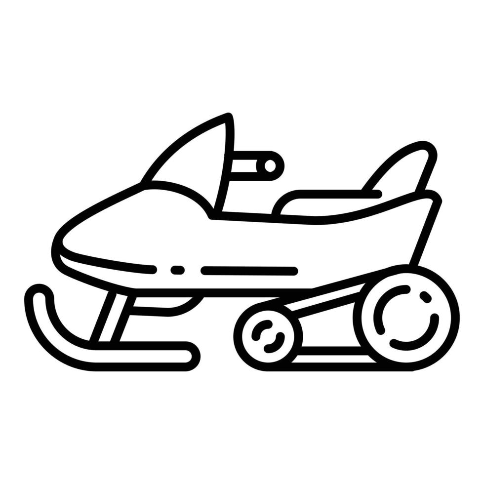 icono moderno de motos de nieve, estilo de esquema vector