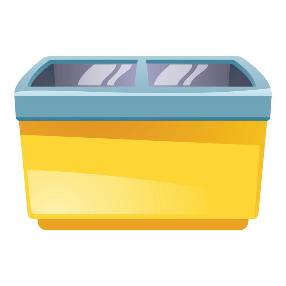 Ice cream freezer icon, cartoon style vector