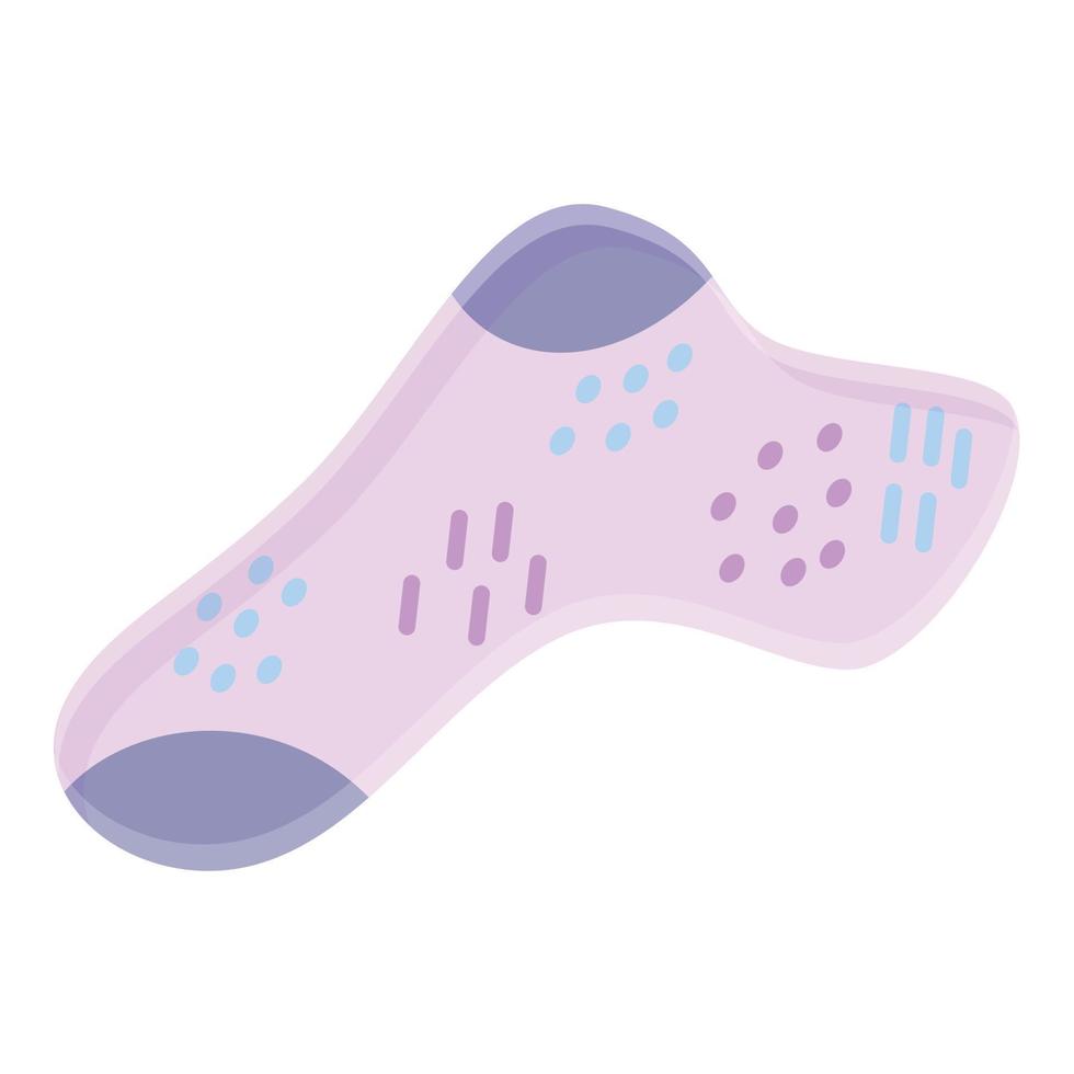 Pink girl sock icon, cartoon style vector