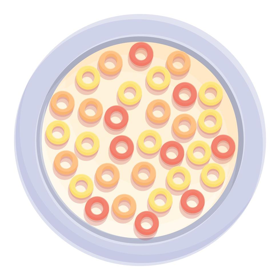 vector de dibujos animados de icono de desayuno de cereal de cuchara. maíz con leche