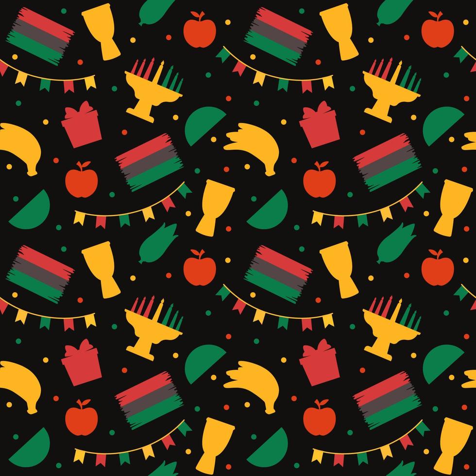 Happy Kwanzaa Holiday African Seamless Pattern Design with Festival Style Element on Template Hand Drawn Cartoon Flat Illustration vector