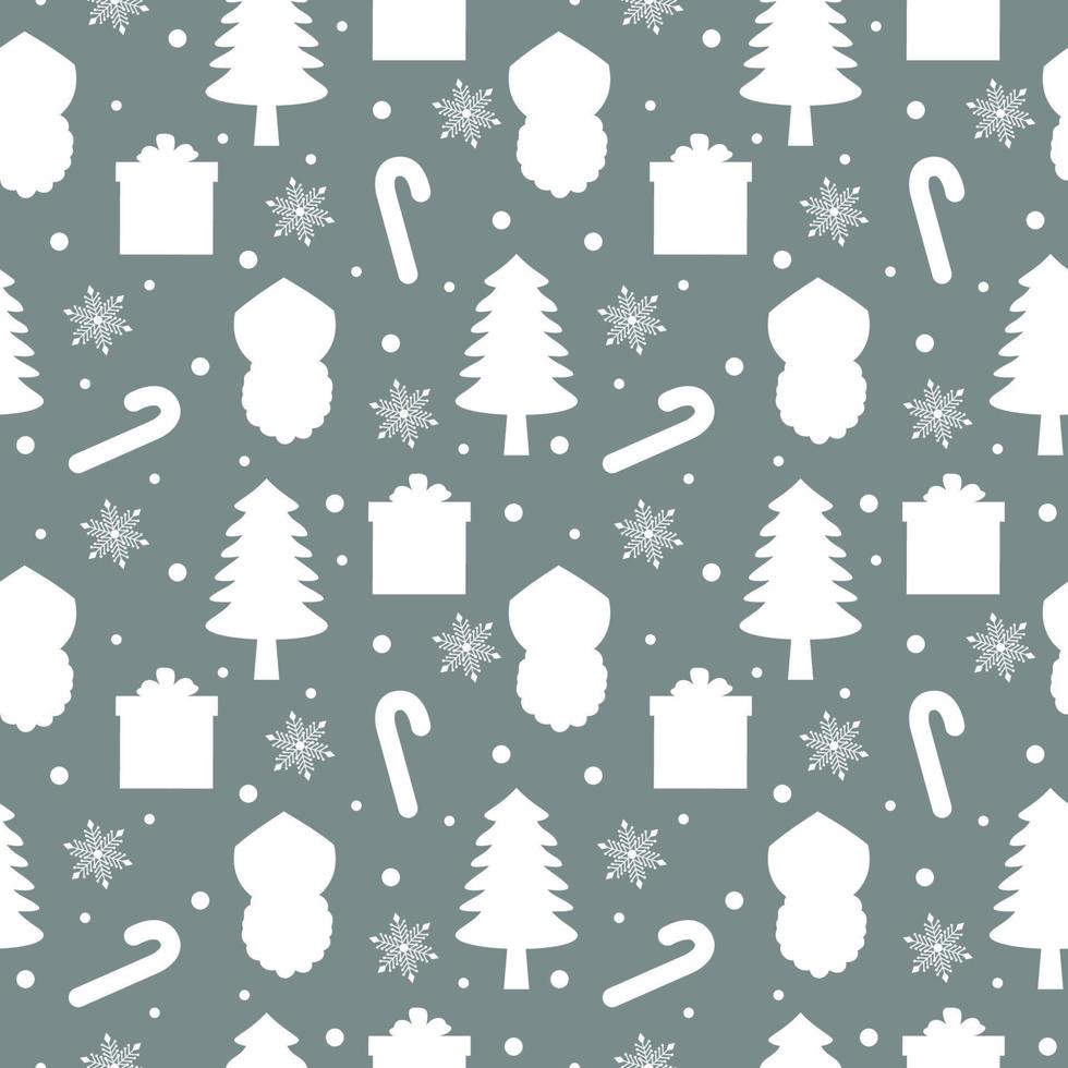 Saint Nicholas Day or Sinterklaas Seamless Pattern with Gift Box and Winter Template Background Hand Drawn Cartoon Flat Illustration vector